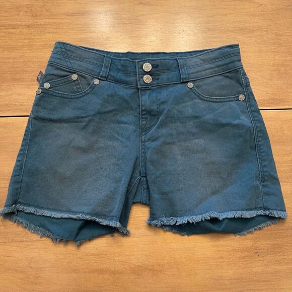 Rock & Republic Bonnaroo Denim Short size 0 teal blue - Picture 1 of 5